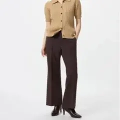 スマートフレアパンツ　ブラウン　丈短め　XS