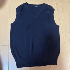 ネイビー Vネック ノースリーブベスト紺色スクールベストサイズ140