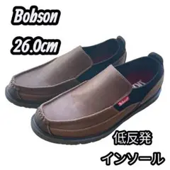 Bobson 26.0cm 低反発インソール スリッポン 軽量 幅広