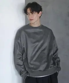 CTHY ルーズシルエットフェイクスウェード裏毛クルーネックプルオーバーZozo