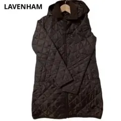 LAVENHAM ラベンハム キルティング ロング ブラウン フード M