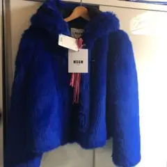 MSGM フェイクファー ジャケット ロイヤルブルー¥115500 40サイズ