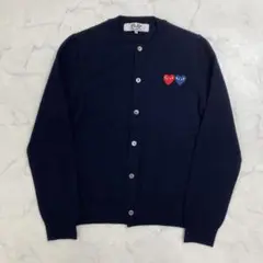 PLAY COMME des GARCONS ダブルハート カーディガン M