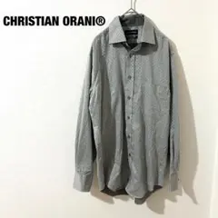 クリスチャンオラーニ 美品⭐︎ 長袖シャツ ドット柄 グレー コットン メンズ