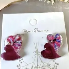 【お試し価格】ユーフォルビアハート♡♡ピアス／イヤリング