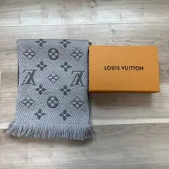 【美品】LOUIS VUITTON ヴィトン マフラー グレー