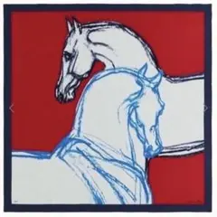 《未使用品》エルメス カシミアシルク 140 草原の馬