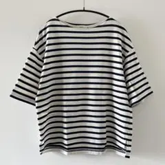 RINEN リネン 16/1空紡天竺 ボーダー コットン 半袖 Tシャツ