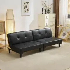 【新品】ソファベッド 2人用 リクライニング3段階調節 PUレザー 幅168cm
