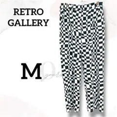 レトロギャラリー　テーパードパンツ　M ストレッチ　タック入　裾スリット　お洒落