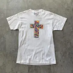 90s anvil アートTシャツ USA製 ジーザス系 十字架 カラフル 古着