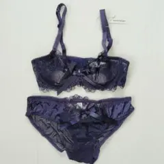 ネイビー ブラジャーショーツセット A75
