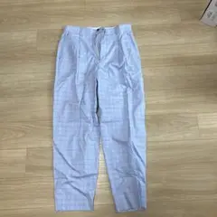 Graphpaper チェック柄パンツ 水色