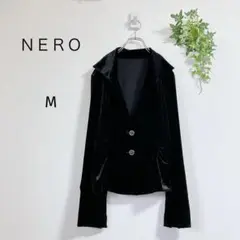 NERO ブラック テーラードジャケット M 光沢感 上品