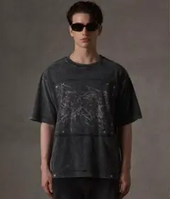 【新品】GRANCY スクリブル グラフィック ピグメント Tシャツ HARE