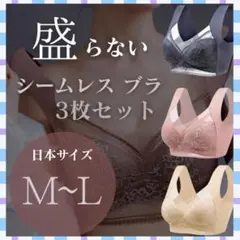 美胸 3枚セット M/L 着痩せ ナイトブラ シームレス　ノンワイヤー