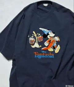 完売品　Disney ファンタジア　ミッキー Tシャツ　フロッキープリント