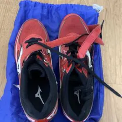 Mizuno スパイクシューズ US8 レッド 収納袋付き