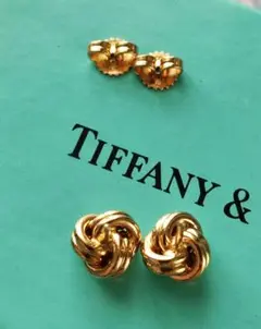 ティファニー 750 18K ツイスト ノット ピアス イエローゴールド