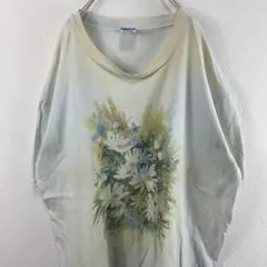 USA製 90s 花 フラワー Tシャツ 白Tシャツ