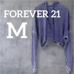 FOREVER 21 【M】パープル クロップドフーディ