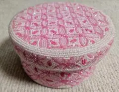 ビーズ装飾 小物入れ ピンク