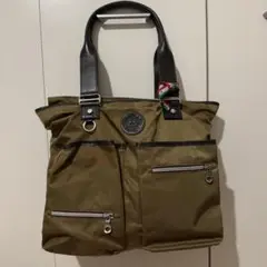 美品　A4可　オロビアンコ　トートバッグ　ビジネス　ヘルメットバッグ　茶　カーキ