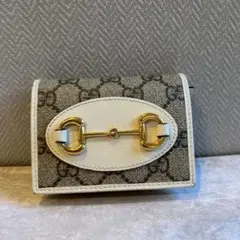 GUCCI グッチ 二つ折り財布 スプリームキャンバス ホースビット GG