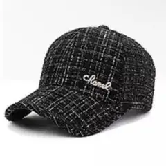シャネル キャップ レディース ツイード ブラック ノベルティ CHANEL