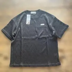 今期新品　セール　ウィルダネス　ジャガードニットTシャツ　黒　L