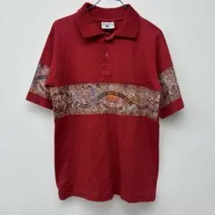 goosesTshirtsアボリジナルアート ポロシャツ 赤　S ▲9
