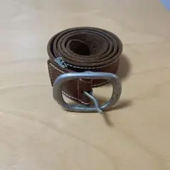 ブラウンレザー ベルト メタルバックル