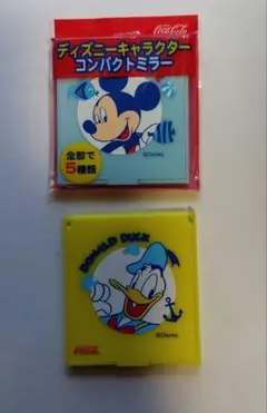 コンパクトミラー　ミッキーマウス　ドナルドダックの2点