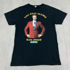 俺たちニュースキャスター　アンカーマン　半袖　Tシャツ　古着　ブラック　黒　M