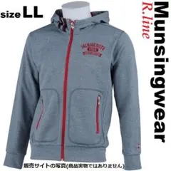 マンシングウェア★LL ネイビー 長袖 フルジップ トレーナー パーカー グレー