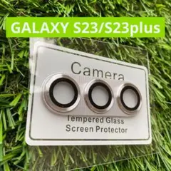 GALAXYS23/S23plus カメラレンズカバー シルバー メタリック