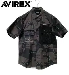 【美品】AVIREX アビレックス カモフラージュ 迷彩 半袖シャツ M