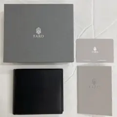 【新品未使用品】FARO ファーロ　二つ折り財布　ファインカーフ　牛革　黒