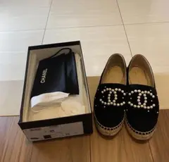 CHANEL エスパドリーユ パール 39