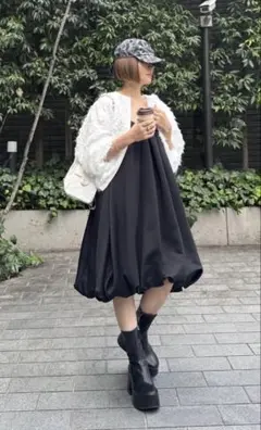 シーニュ cygne タックギャザー　ワンピース　zoe シーニュ cygne タックギャザー ワンピース zoe - メルカリ