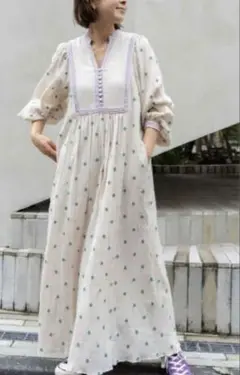 b*b様 【美品 2023】ヌキテパ　コットンガーゼフルエンブロイダリーフリルカ 2025年最新】ヌキテパ Cotton Gauze Full Dressの人気アイテム