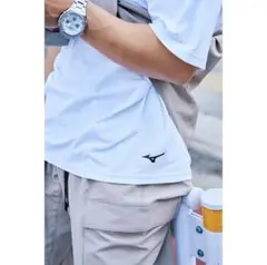 Mizuno ホワイト Tシャツ ロゴ入り