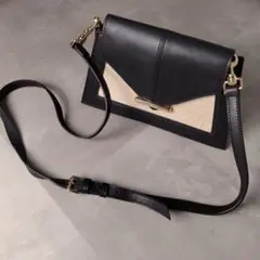 TOV トーヴ ショルダーバッグ　黒ブラック　リネン　シンプル上品
