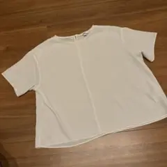 UNIQLO クレープ T ブラウス 半袖　L 白