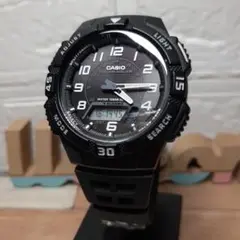 【タフソーラー搭載!】CASIO☆腕時計 10気圧防水 ワールドタイム ブラック