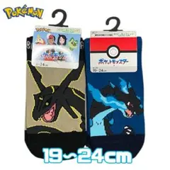 ポケモン　靴下2足　サイズ19〜24㎝　ブラックレックウザ　メガリザードンX