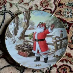 ロイヤルドルトン サンタ置物 クリスマスプレート 1999年 英国製ハンガー付き