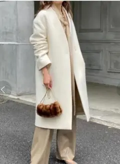 新品 MTRウールカシミヤ Vカラーコート