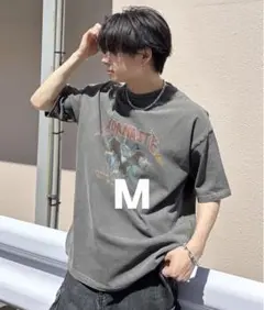 ダークグレー グラフィックTシャツ　ADAMASTE