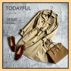 美品【TODAYFUL】トレンチコート ライナー付 裏地チェック 38 M相当